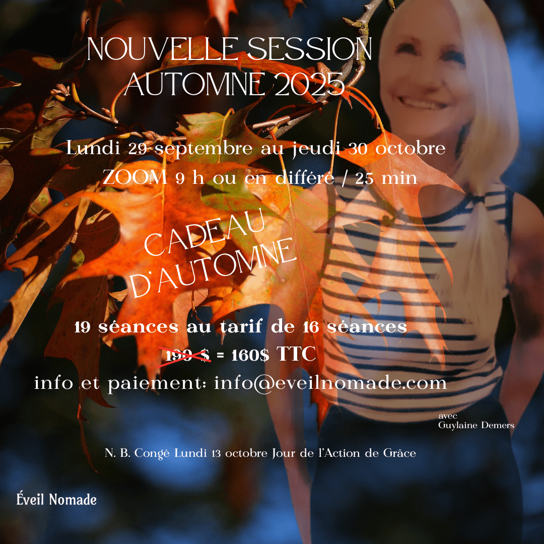Session Automne 2025 Lundi 29 septembre au jeudi octobre 25